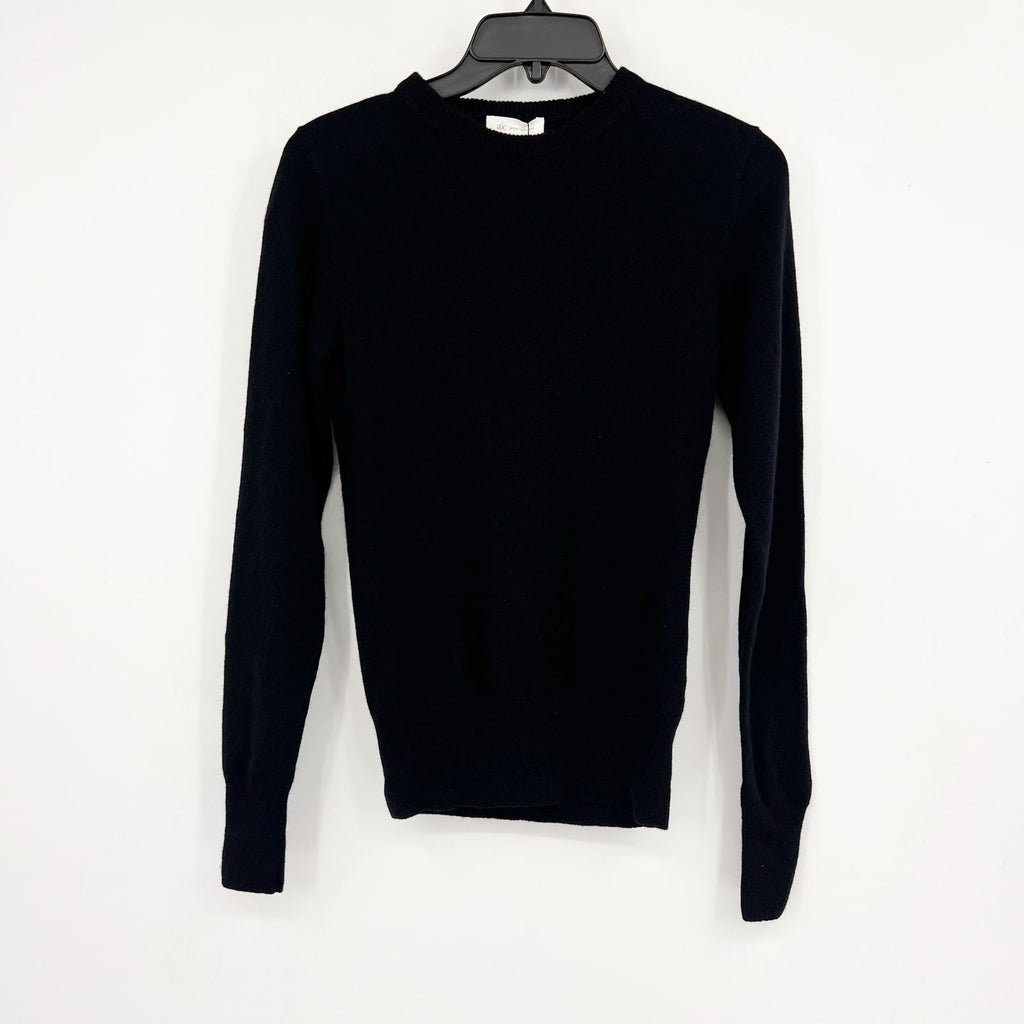 A/C ACTIVE CASHMERE Womens Fitted Cashmere Sweater XS Black Crewneck NWT