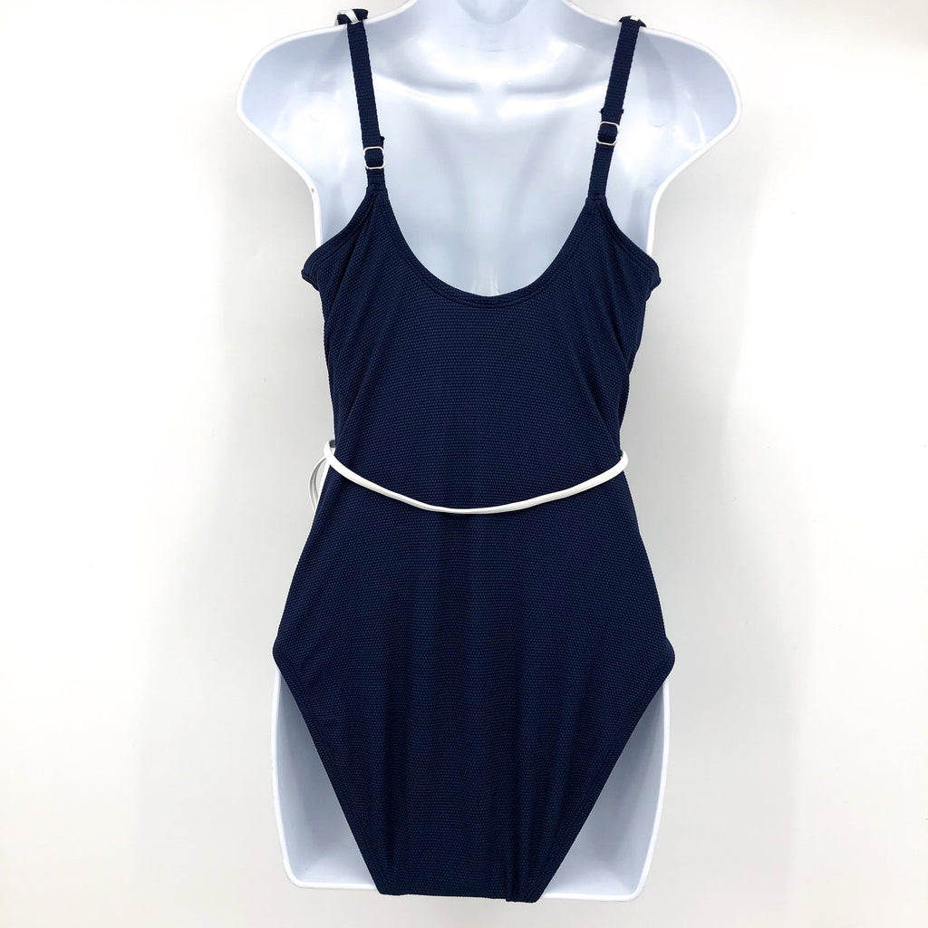 Tommy Bahama One Piece Wrap Swimsuit Size 8 Navy Blue Island Cays Cabana NWT