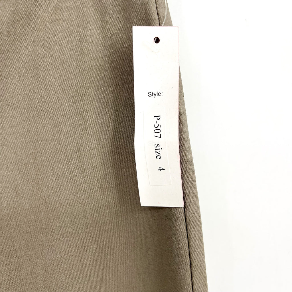 KRAZY LARRY Women's Pull-On Ankle Pants Size 4 Taupe High Rise Stretch NWT