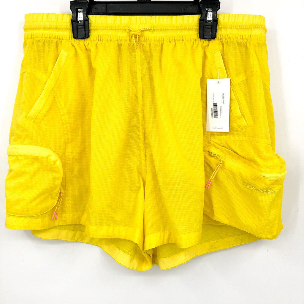 OUTDOOR VOICES Women's WIndbreaker 3" Shorts Large Yellow Limoncello NWT