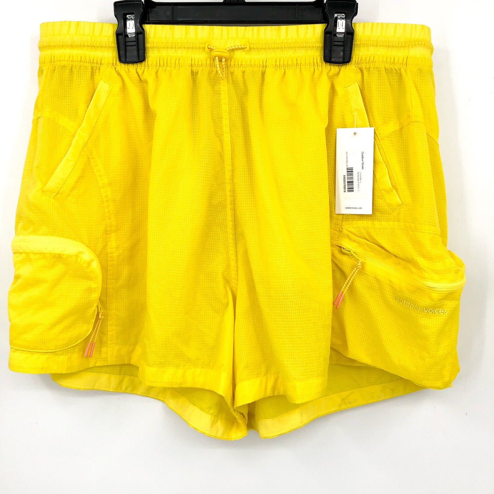 OUTDOOR VOICES Women's WIndbreaker 3" Shorts Large Yellow Limoncello NWT