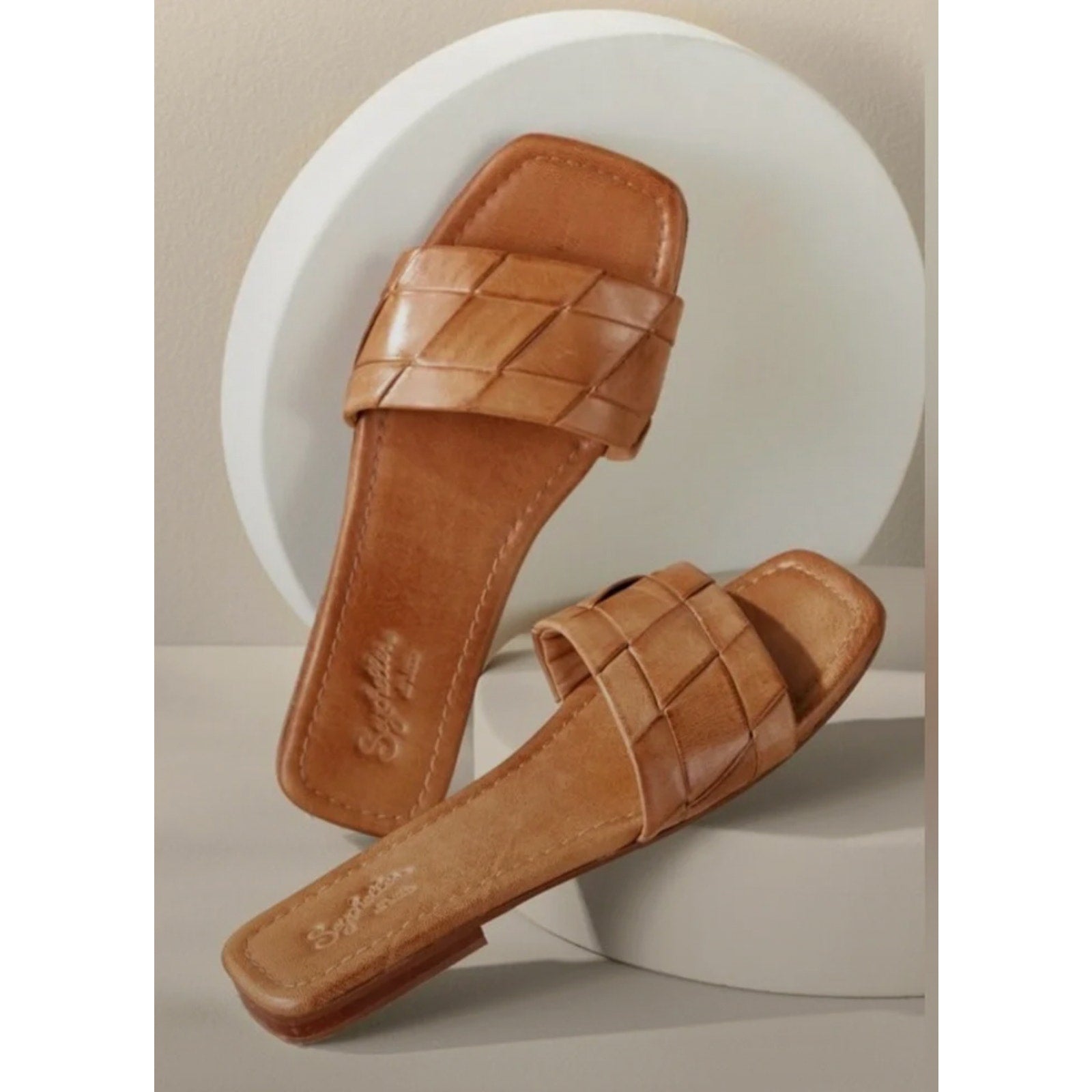 Seychelles Womens Portland Slide Sandals US 6.5 M Light Brown Leather NWOB