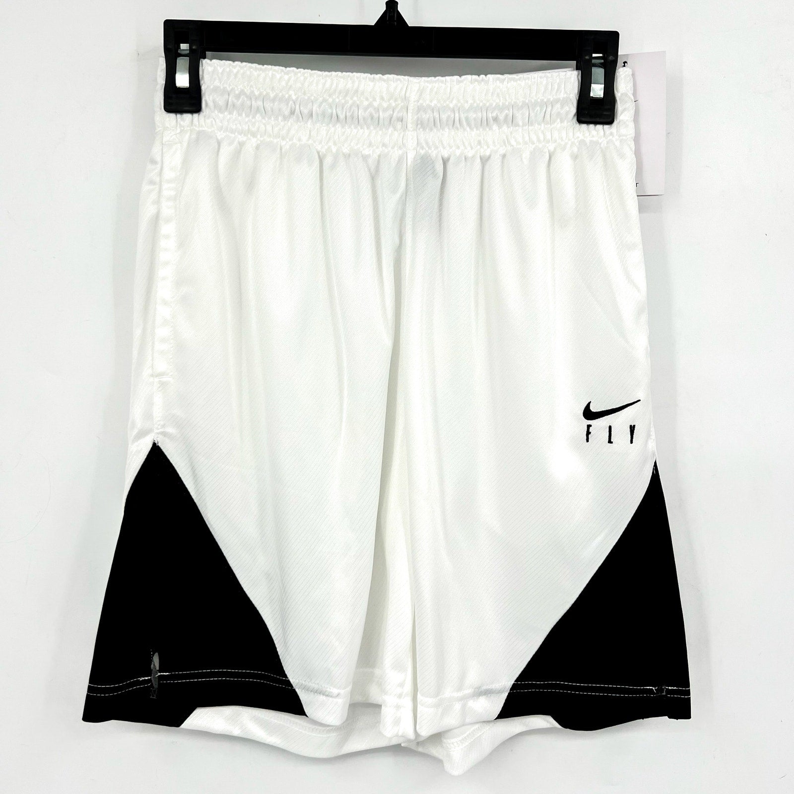 NIKE Women's Dri-FIT ISoFly Basketball Shorts XS White Black Elastic Waist NWT