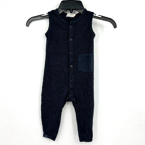 BAREFOOT DREAMS Cozychic Malibu Baby Waffle One Piece Set 12-18 Months Blue NWT