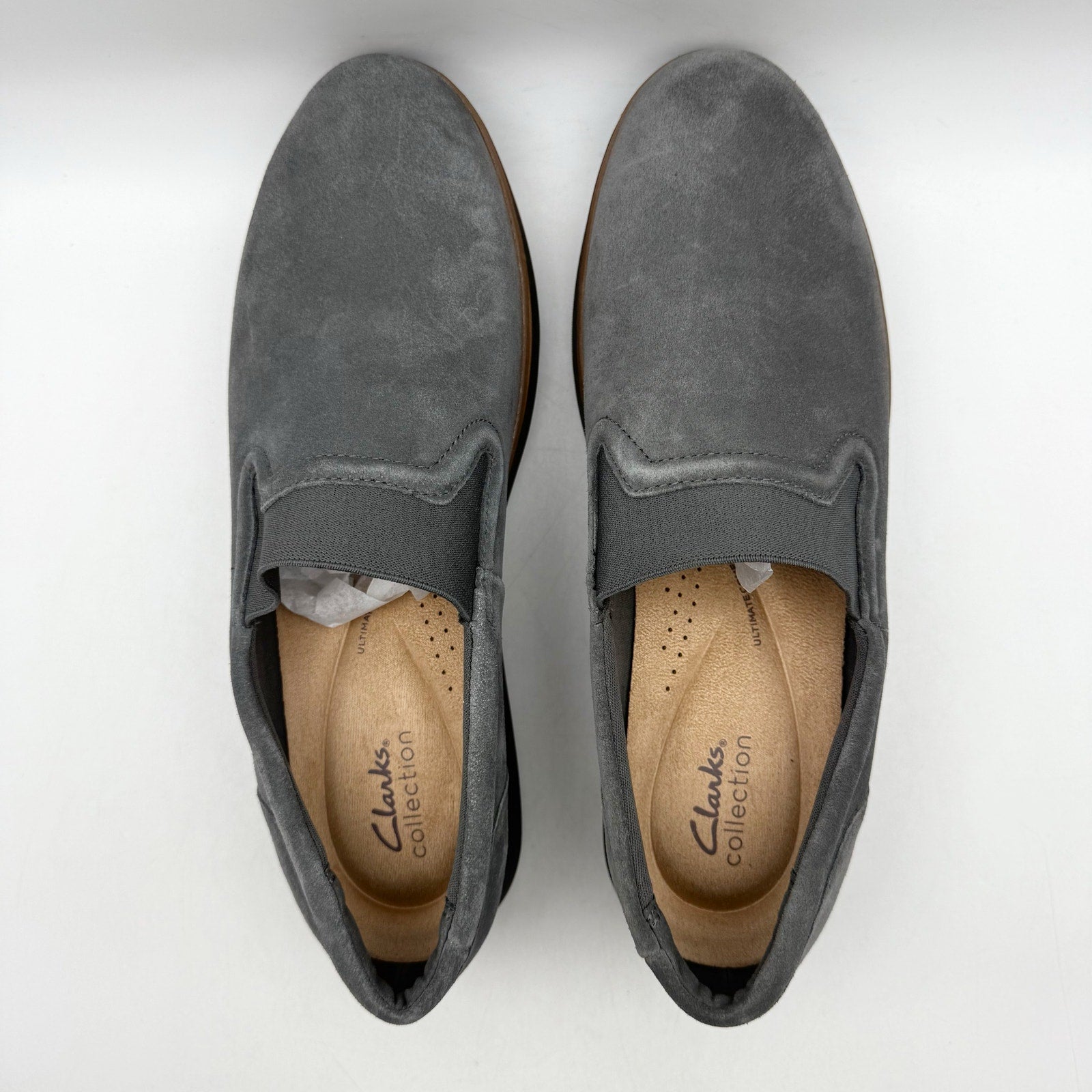 Clarks Womens Zylah Sky Platform Loafers US 11 M EU 42.5 Grey Suede NWOB