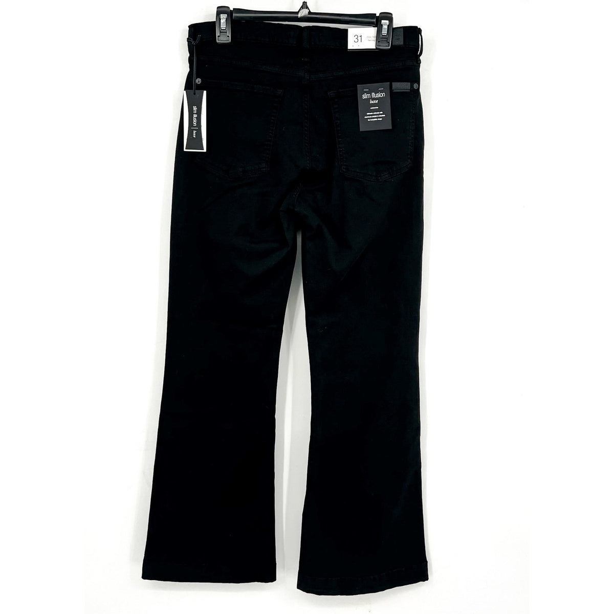 7 FOR ALL MANKIND Tailoress Dojo Flare Jeans Size 31 US 12 Black Illusion NWT