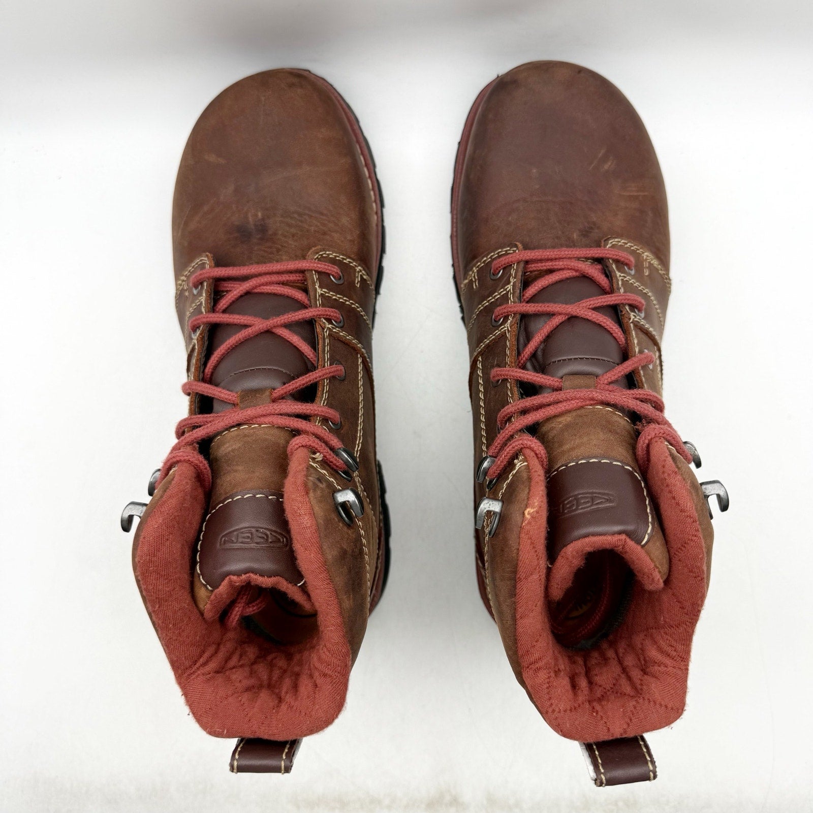 Keen Womens Seattle 6" Work Boot US 6.5 Red Brown Waterproof Aluminum Toe NIB