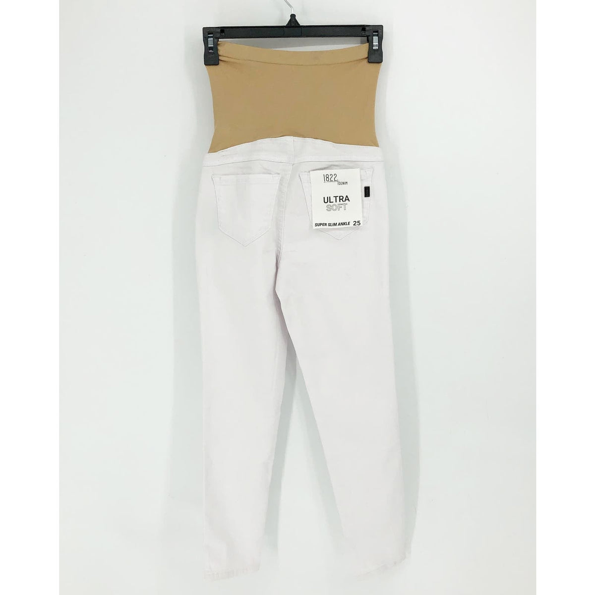 1822 DENIM Super Skinny Maternity Ankle Jeans Size 25 White Ultra Soft NWT