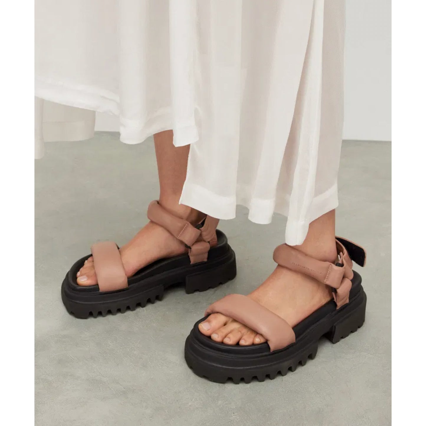 ALLSAINTS Womens Helium Platform Sandals US 7 EU 37 Leather Chunky Sole NWOB