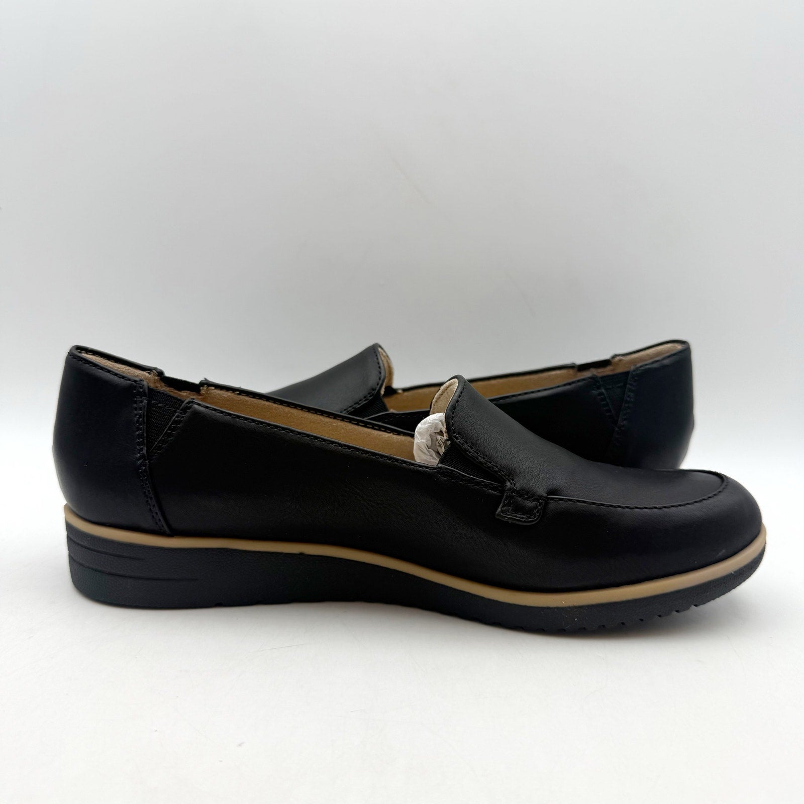 SOUL Naturalizer Womens Idea Moc Loafers US 7 M EU 37 Black Vegan Leather NIB