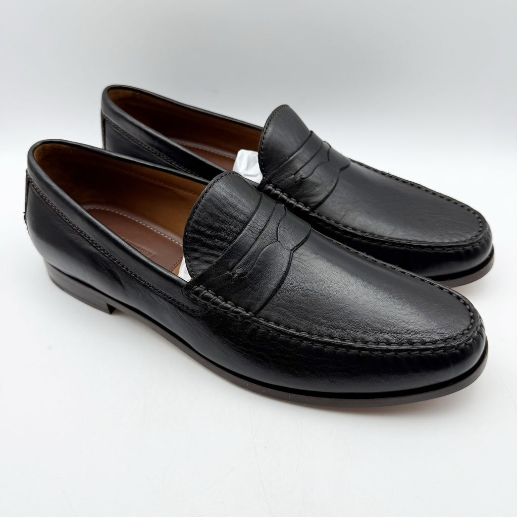 Johnston & Murphy Mens Baldwin Penny Loafers Size 13 M Black Leather NIB