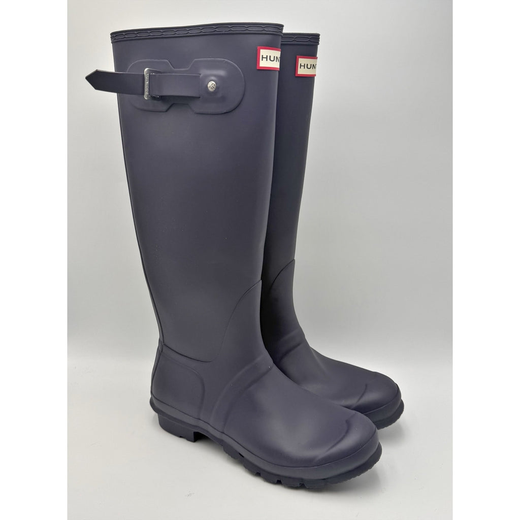Hunter Womens Original Tall Rain Boots Size 10 Navy Blue Waterproof NWOB