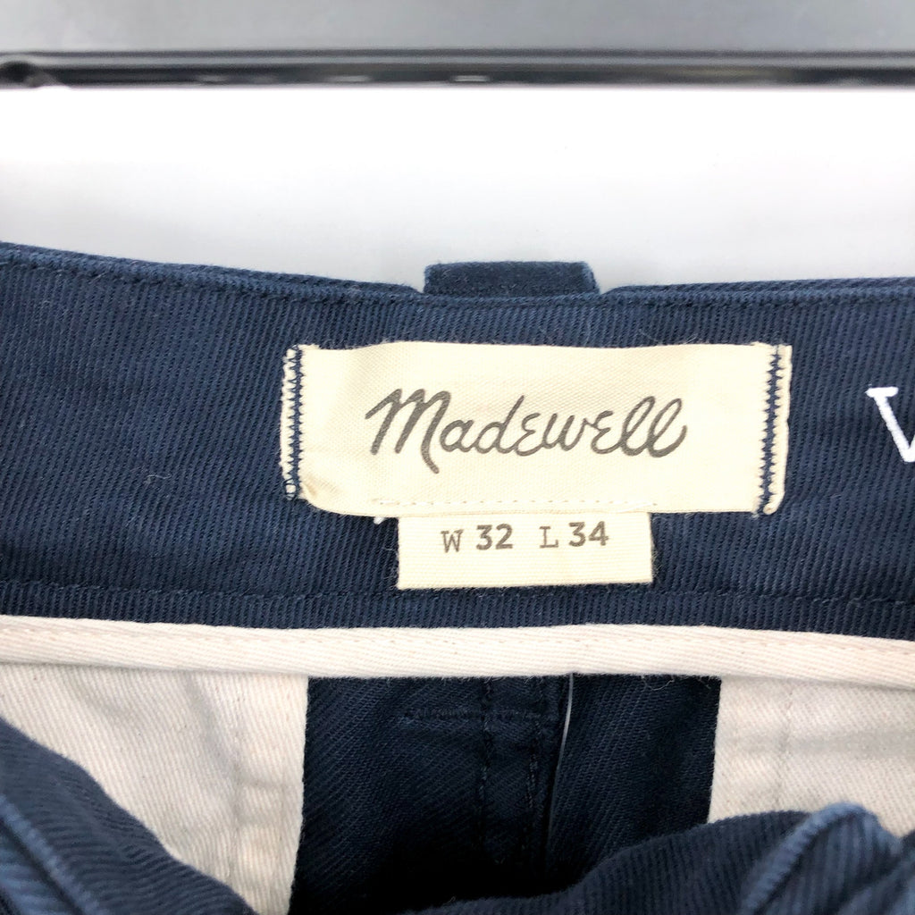 MADEWELL Men's Vintage Straight Chino Pants 32x34 Blue Deep NH746 NWT