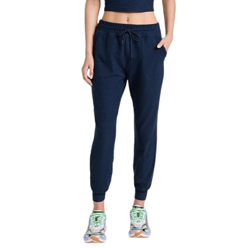 BEYOND YOGA Commuter Midi Joggers XS Nocturnal Navy Blue Drawstring Spacedye NWT