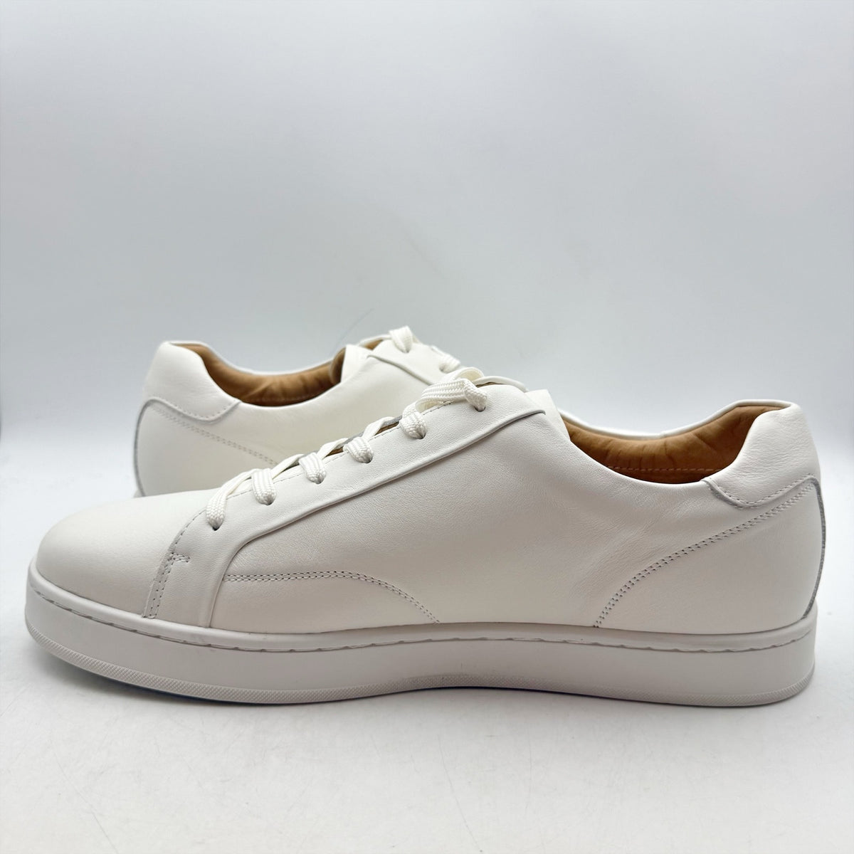 Florsheim Mens Monopoli Casual Sneakers Size 12 WIDE Cream White Leather NIB