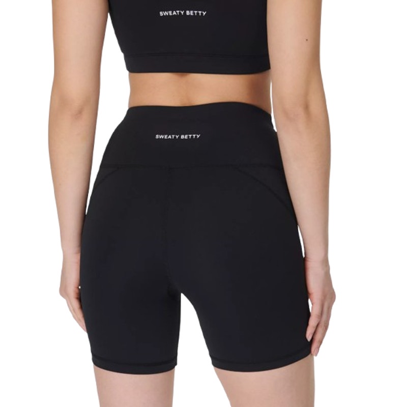 SWEATY BETTY Women's All Day 6" Shorts XL Black Athletic Stretch NWT