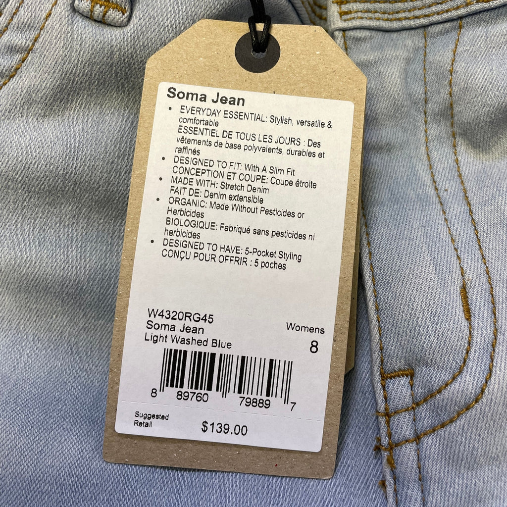 prAna Women's Soma Jeans 29x31 US 8 Light Washed Blue Skinny Stretch Denim NWT