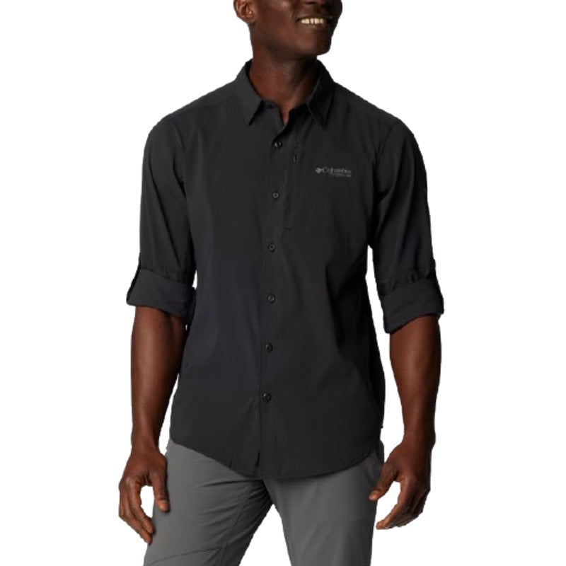 COLUMBIA Men's Cirque River Long Sleeve Shirt Medium Black Vented Woven NWT