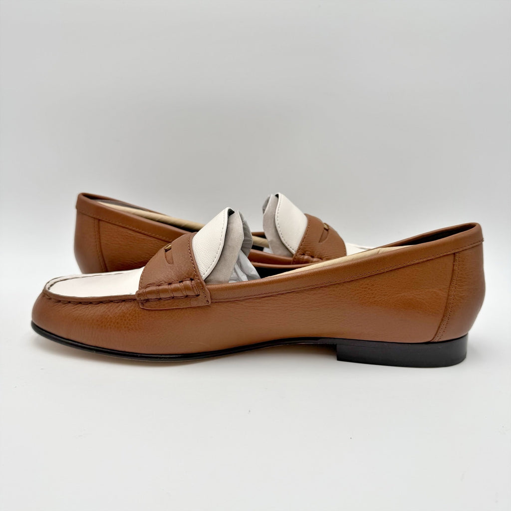 Veronica Beard Womens Penny 2 Loafers Size 10 M Caramel Brown Leather NIB