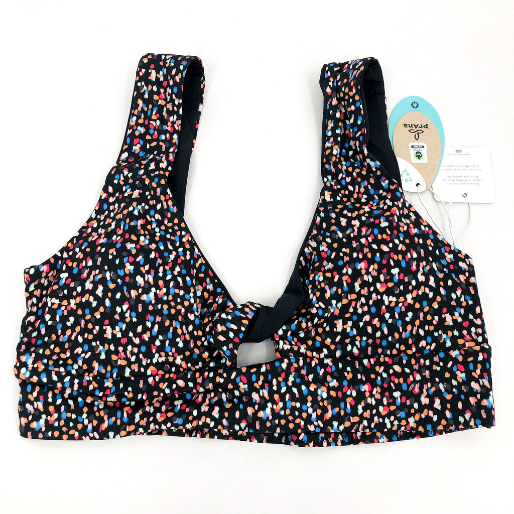 PRANA Women's Under The Palms Bikini Top XL Alotta Dots Twisted Front NWT