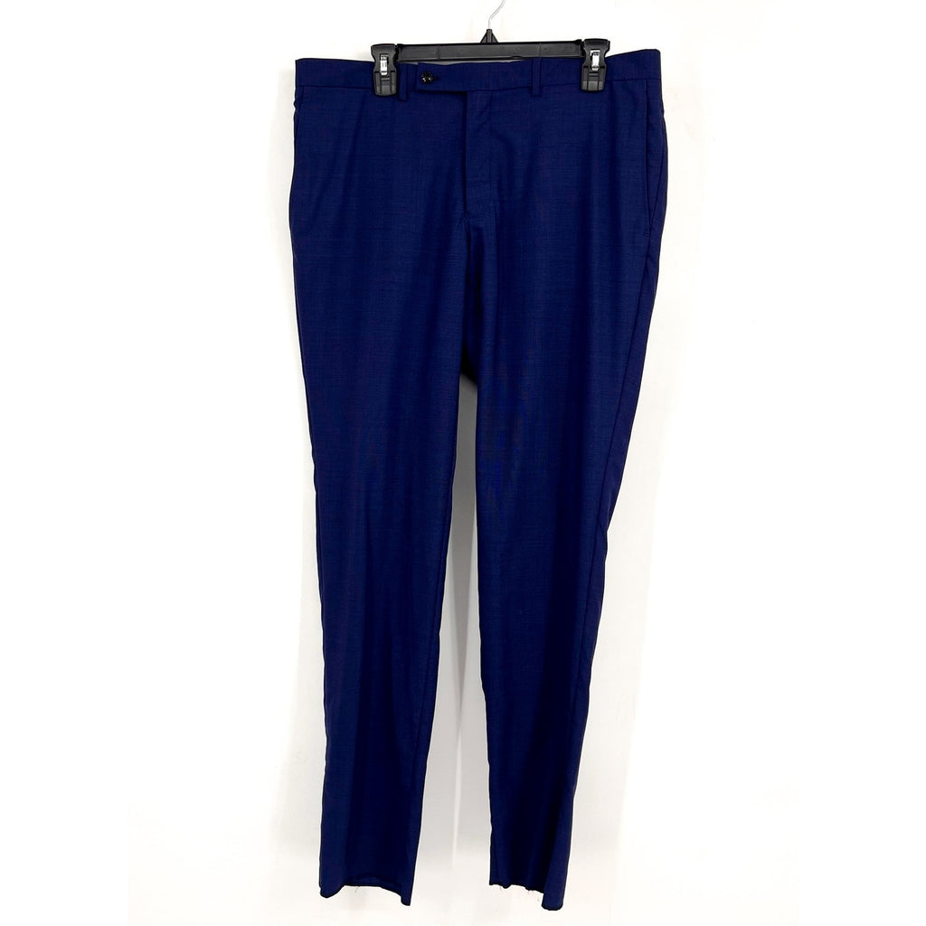 TED BAKER Men's Jarrett Dress Pants 36R Navy Blue Flat Front 100% Wool NWOT