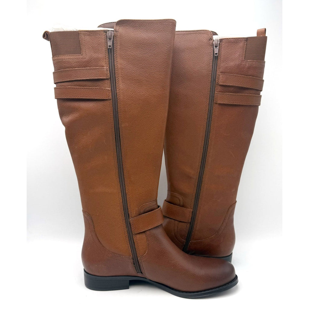 Naturalizer Womens Jessie Knee High Riding Boots Size 7 Wide Brown Cinnamon NIB