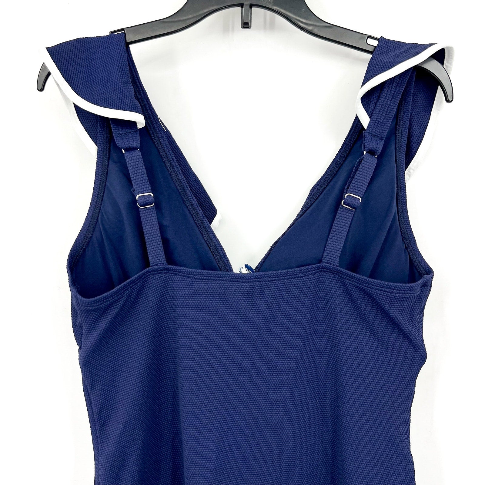 TOMMY BAHAMA Women's Island Cays Cabana Tankini Top XS Navy Blue Ruffle NWT