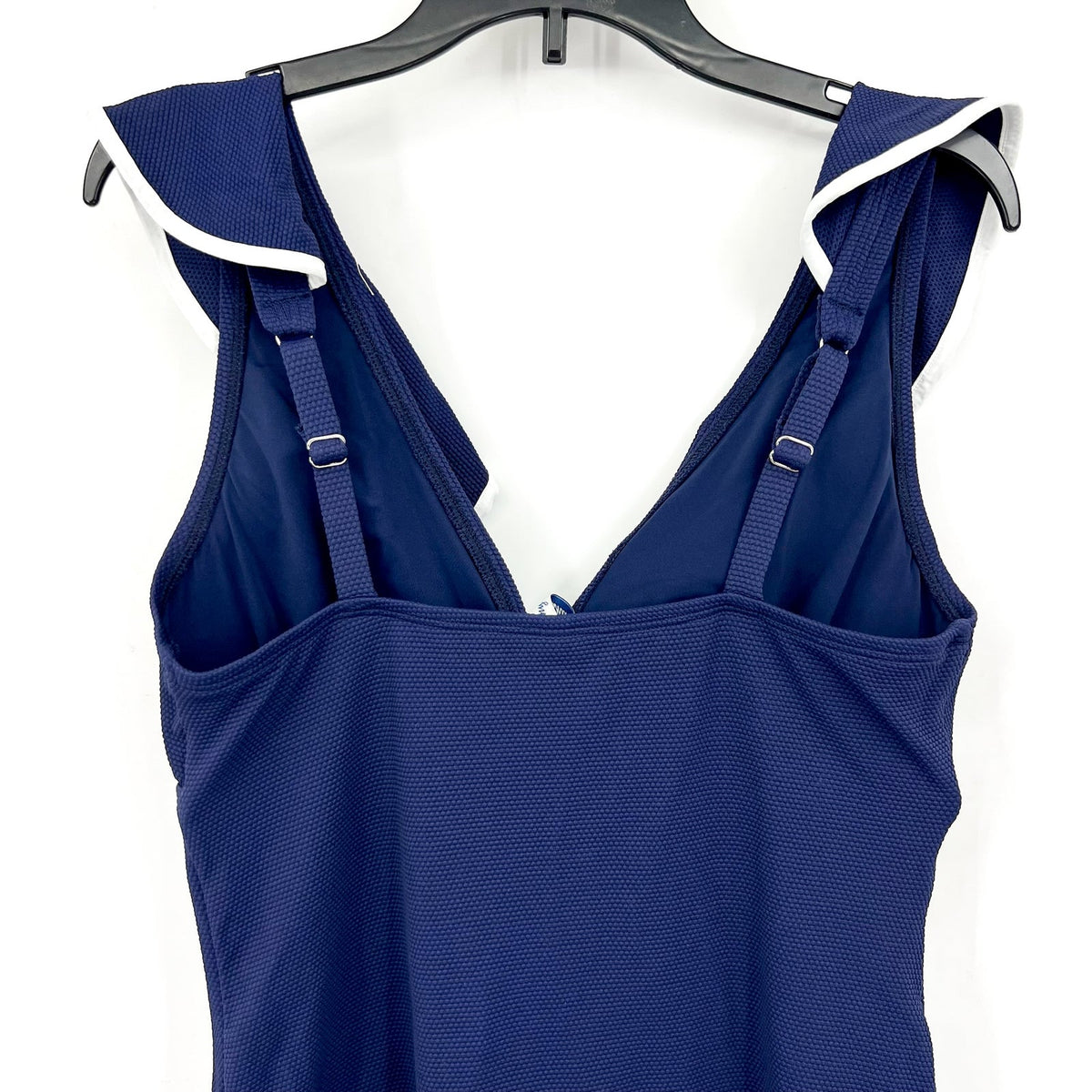 TOMMY BAHAMA Women's Island Cays Cabana Tankini Top XS Navy Blue Ruffle NWT