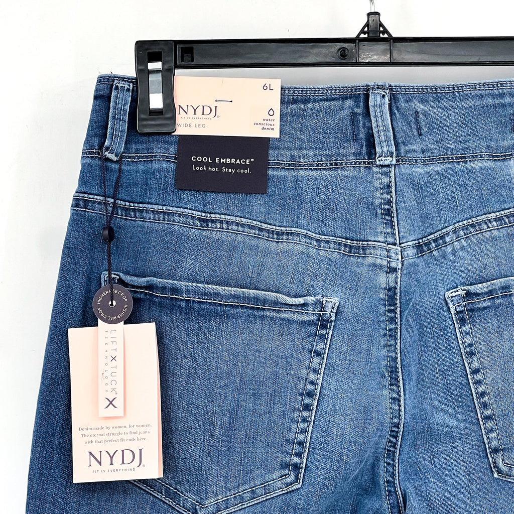 NYDJ Womens Cool Embrace Major Wide Leg Capri Jeans Size 6L Compass Blue NWT