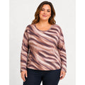 LES SEREIN- STITCHFIX-  Womens Print Blouse Size 2X Purple Pink Long Sleeve NWT