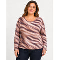 LES SEREIN- STITCHFIX-  Womens Print Blouse Size 2X Purple Pink Long Sleeve NWT