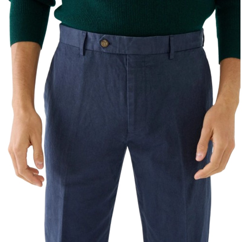 J.CREW Men's Chino Suit Pants 36x30 Blue Cotton-Linen Blend Slim Fit AX271 NWT