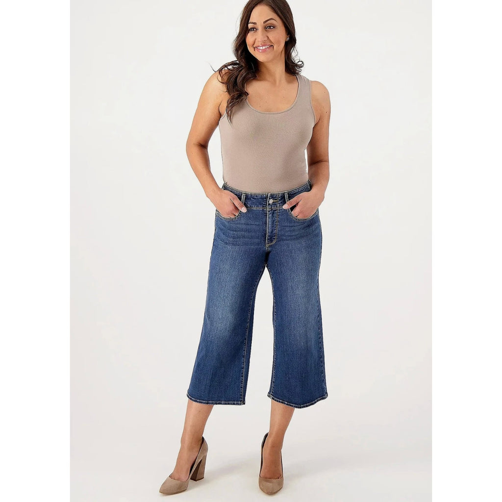 NYDJ Womens Major Wide Leg Capri Jeans Size 6 Serendipity Blue NWT