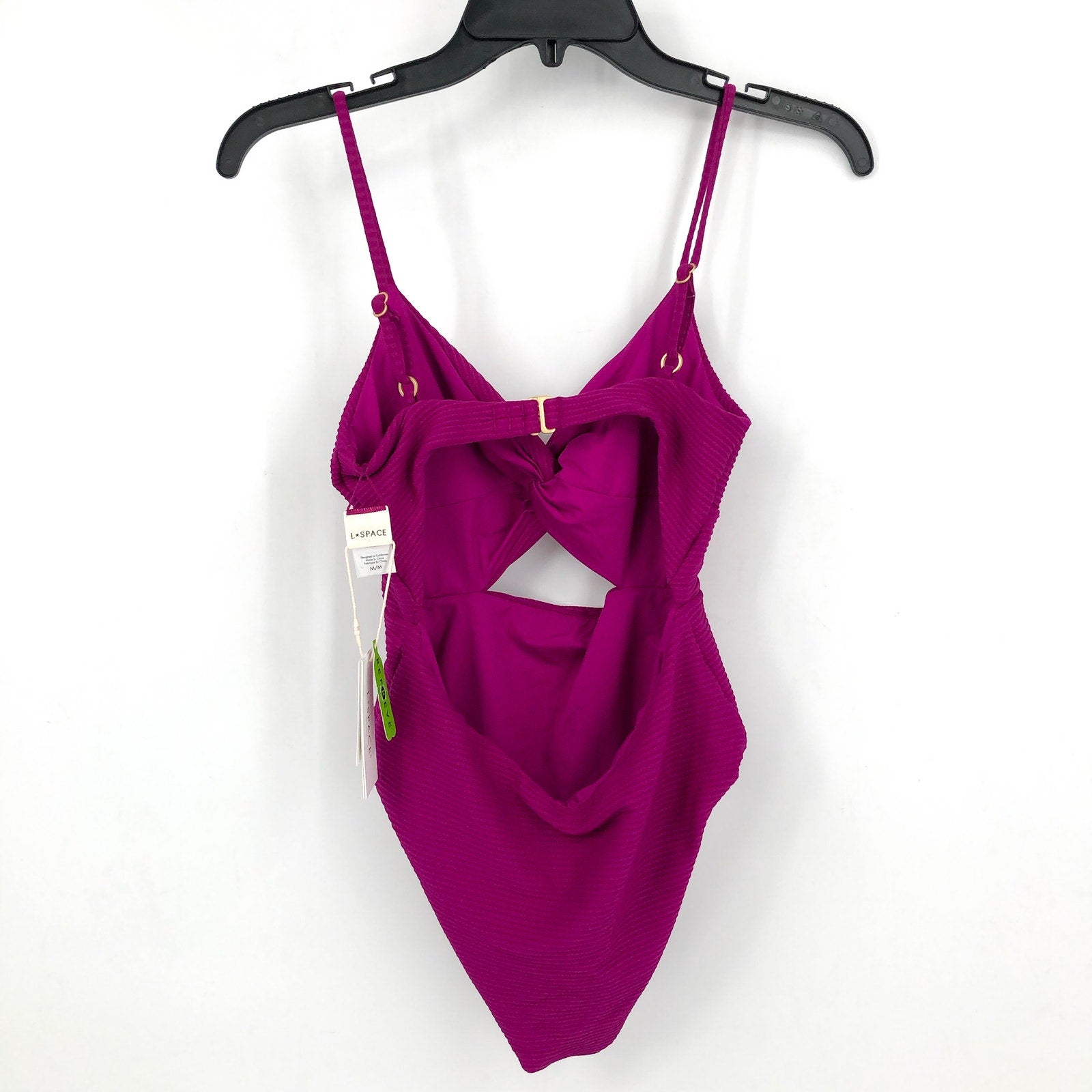 L*SPACE Women's Kyslee One Piece Swimsuit Medium Pink Berry Eco Chic Repreve NWT