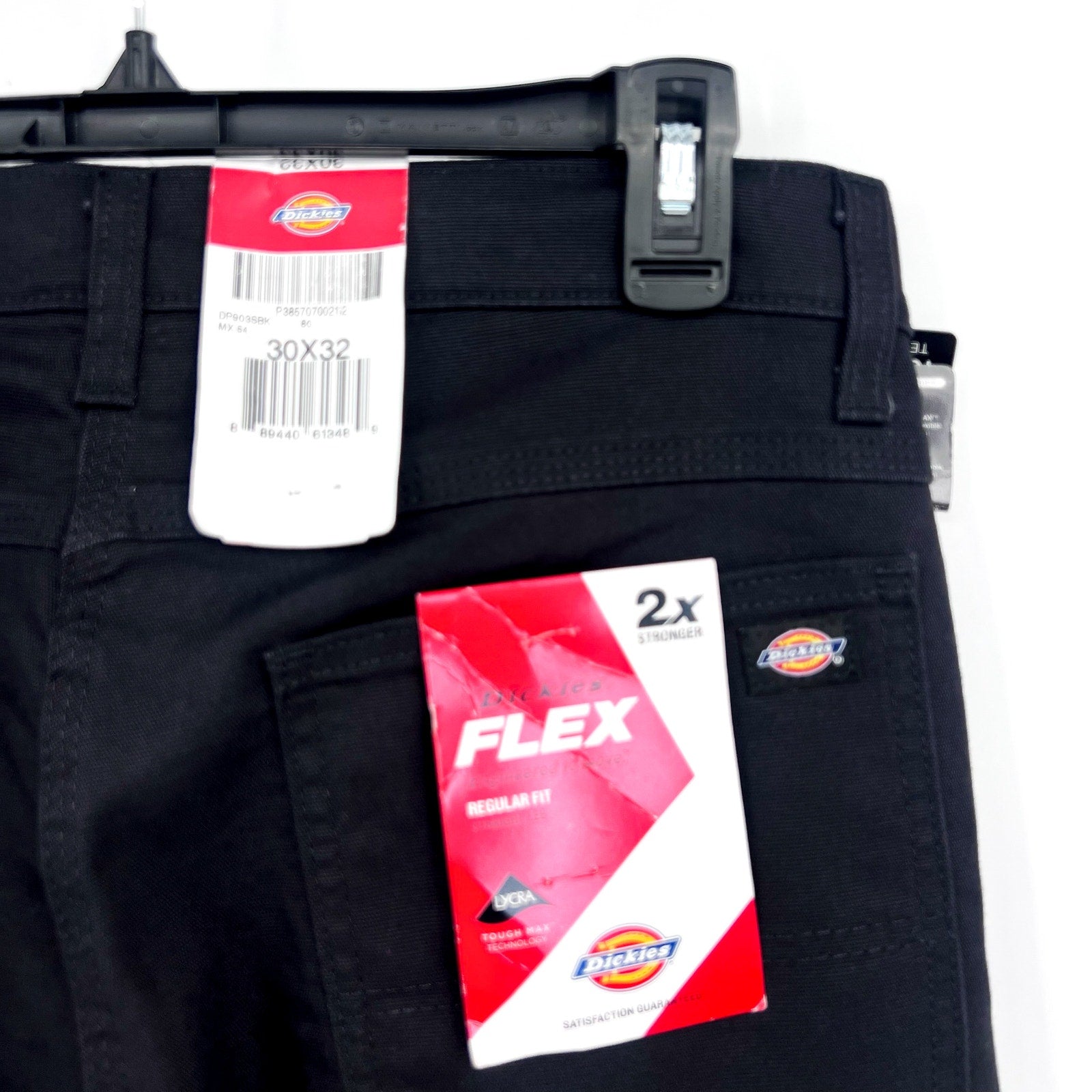 DICKIES Men's Double Knee Regular Fit Duck Work Pant DP903 30x32 Black NWT
