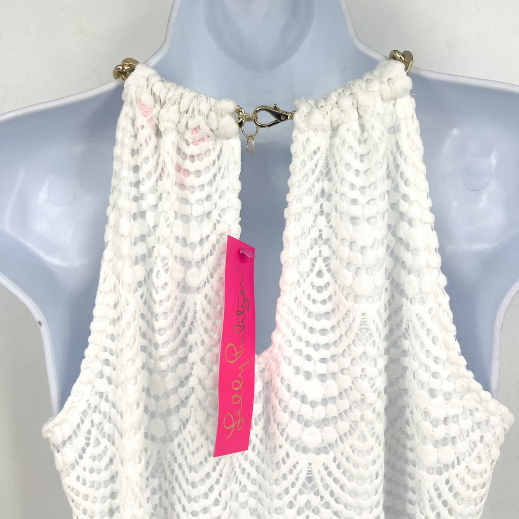 LILLY PULITZER Bingham Lace Midi Dress XS Resort White Scalloped Shell NWT
