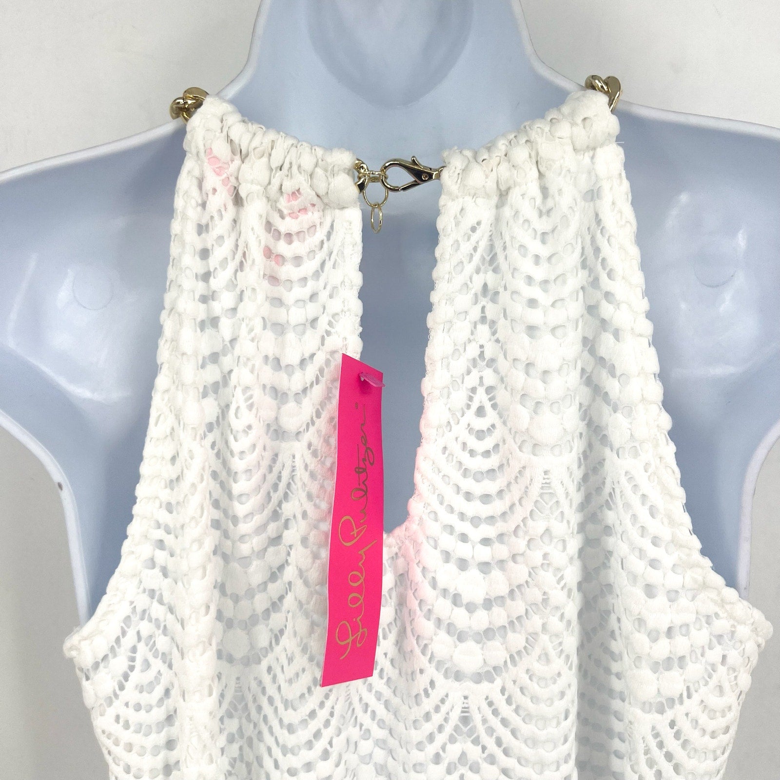 LILLY PULITZER Bingham Lace Midi Dress XS Resort White Scalloped Shell NWT