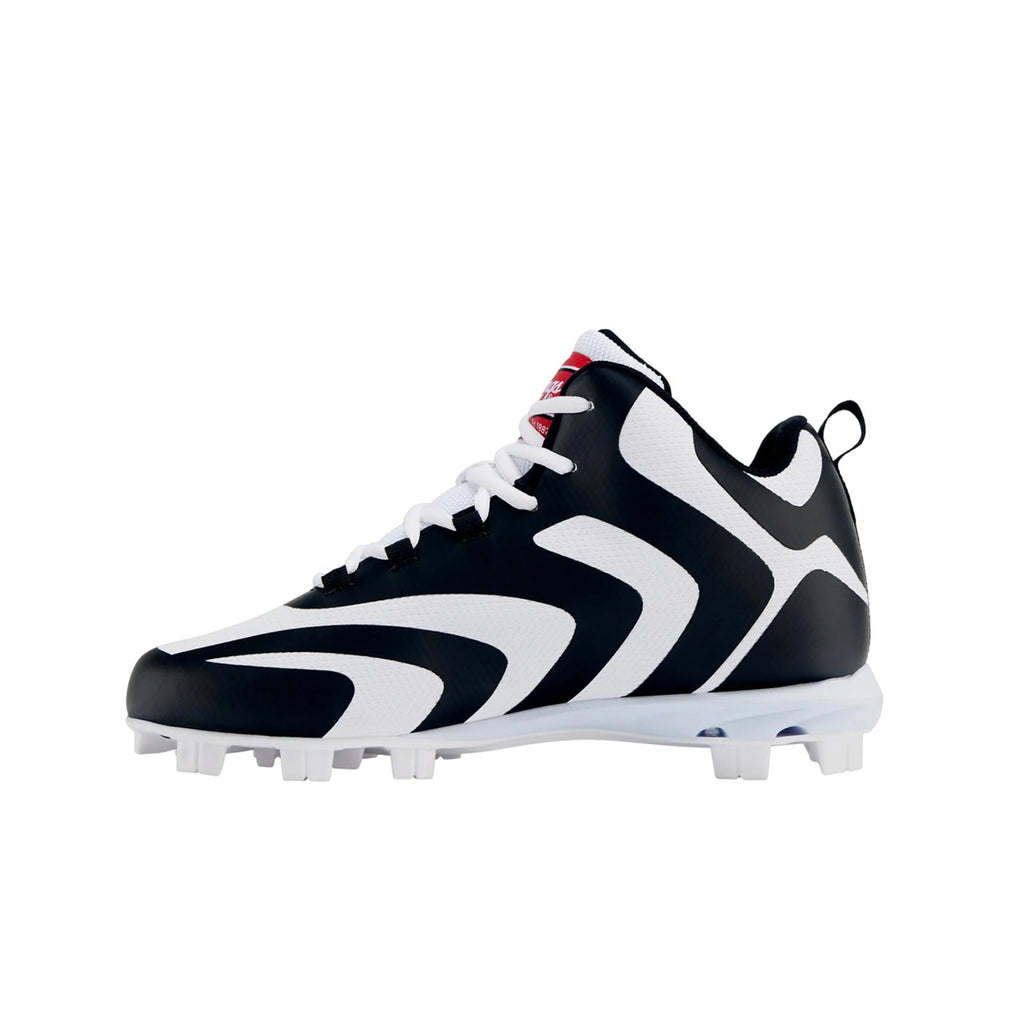 Rawlings Mens Rookie Mid Baseball Cleats Size 10D White Black NWOB