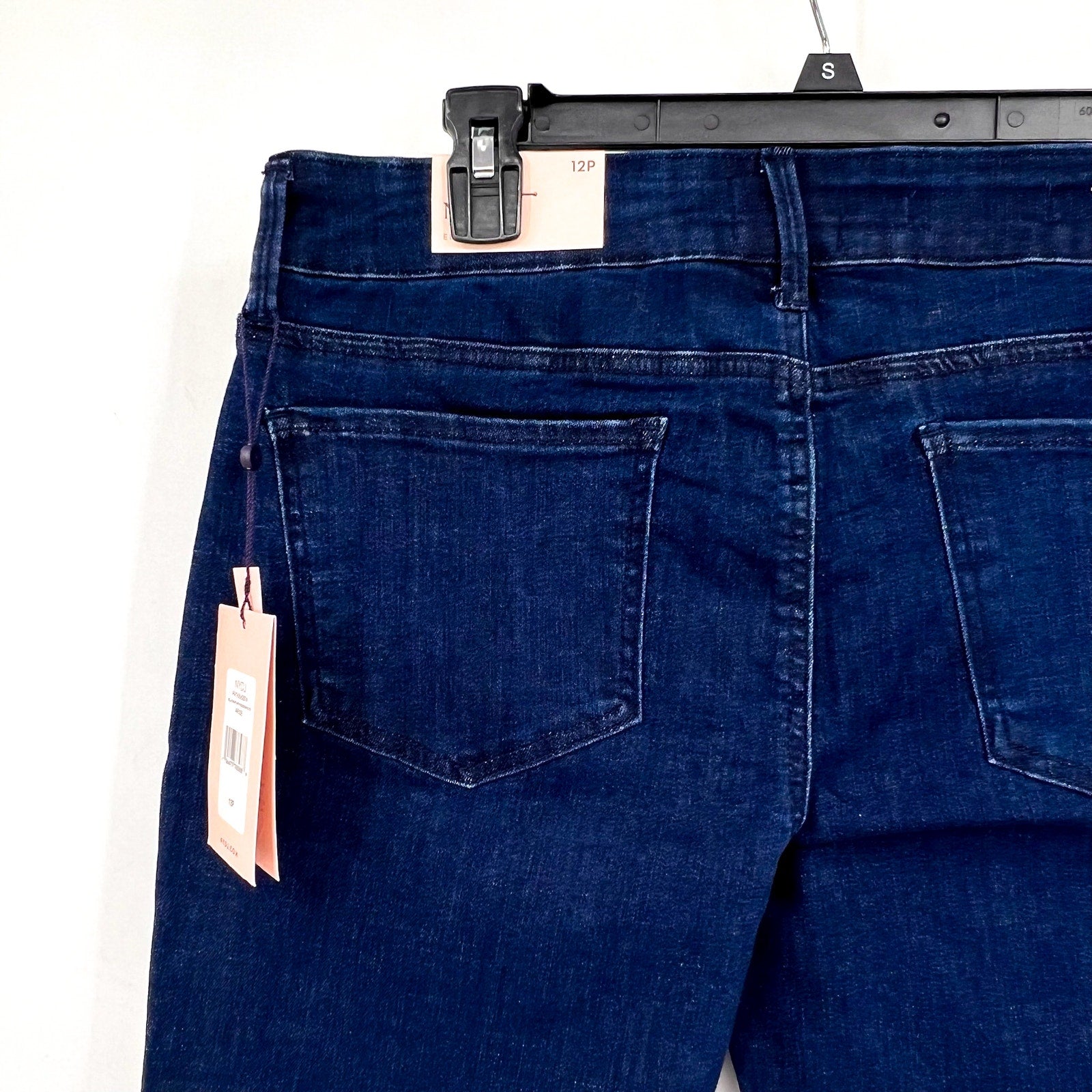 NYDJ Womens Ella Denim Shorts Size 12 PETITE Dark Blue Arise 8" Inseam NWT