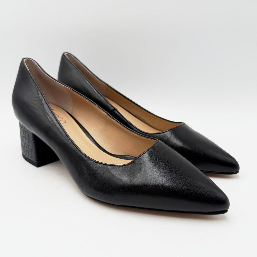 Franco Sarto Womens Callan Pumps Size 9 Black Pointed Toe Block Heel NWOB