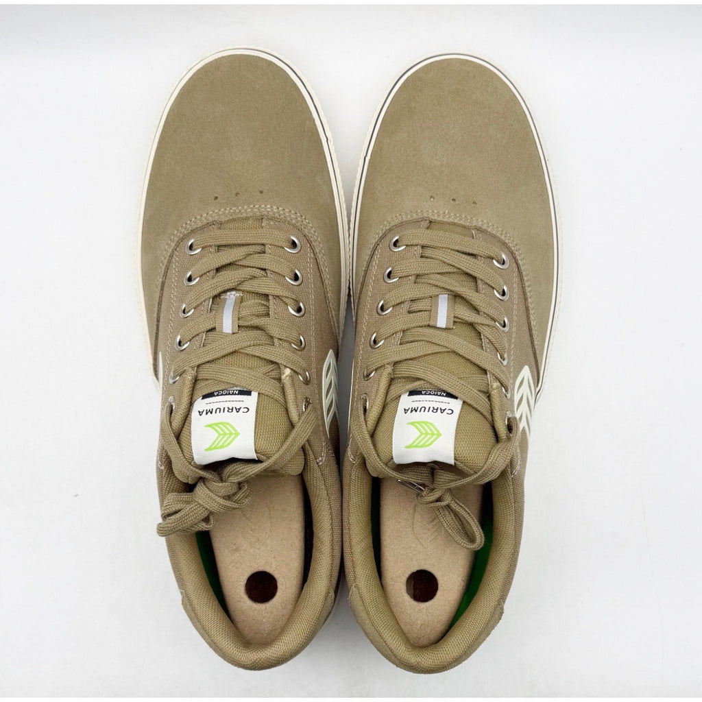 Cariuma Mens Naioca Pro Skate Low Sneakers US 12 Brown White Canvas Suede NIB
