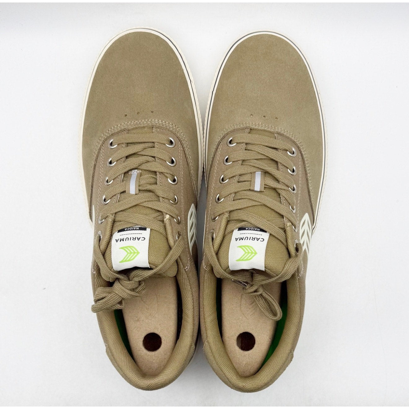 Cariuma Mens Naioca Pro Skate Low Sneakers US 12 Brown White Canvas Suede NIB