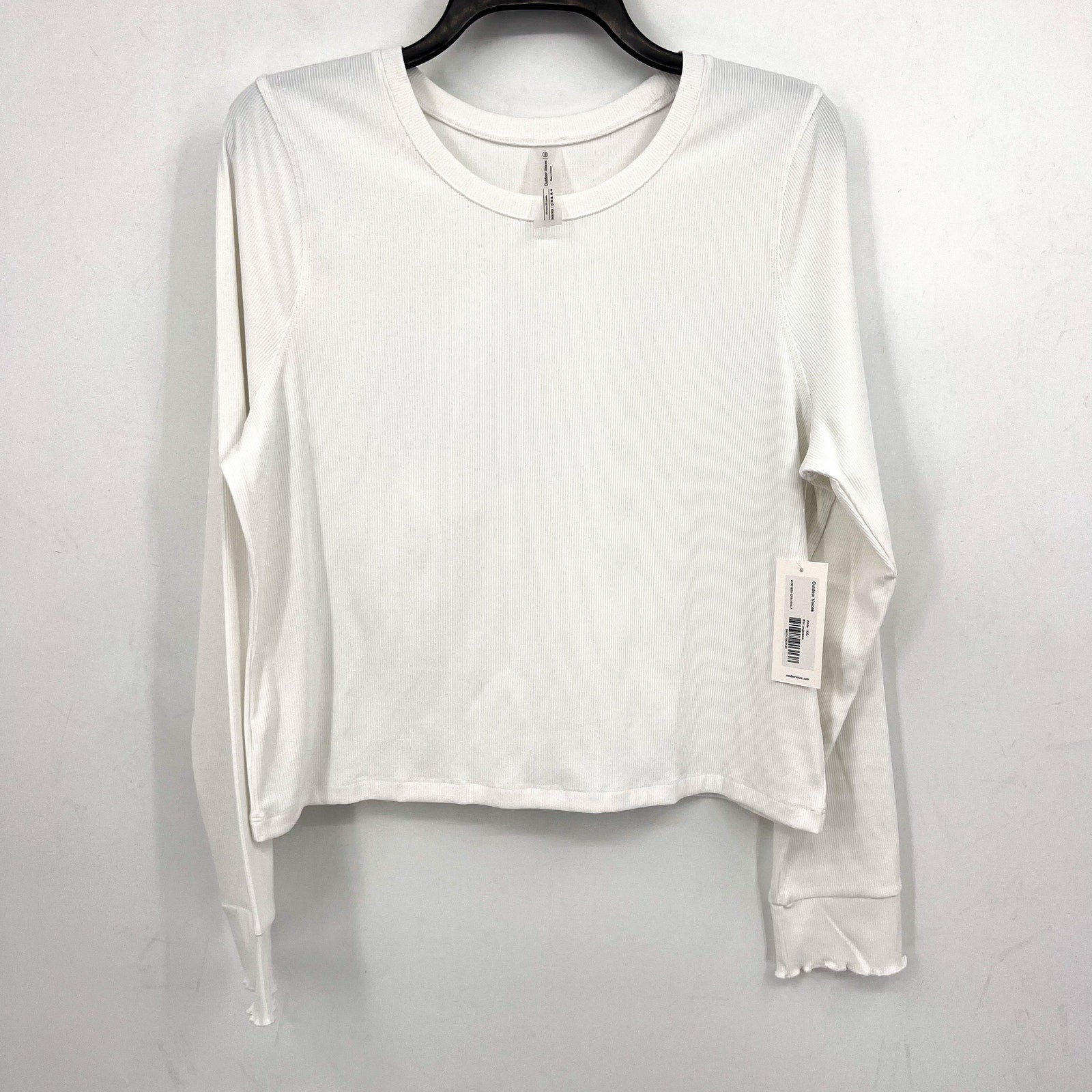 OUTDOOR VOICES Women's SuperForm Rib Long Sleeve Tee XXL White NWT