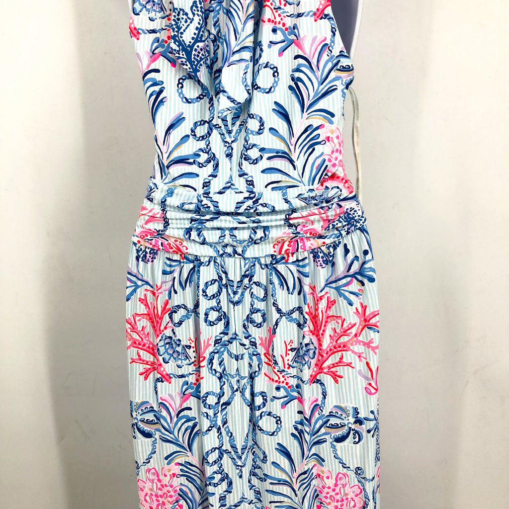 LILLY PULITZER Women's Montecito Halter Maxi Dress Large Multi Naut Today NWOT