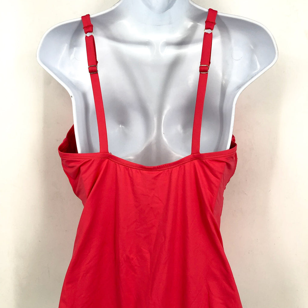 TOMMY BAHAMA Women's Pearl Cross Front One-Piece Swimsuit Size 14 Pink OTS NWT