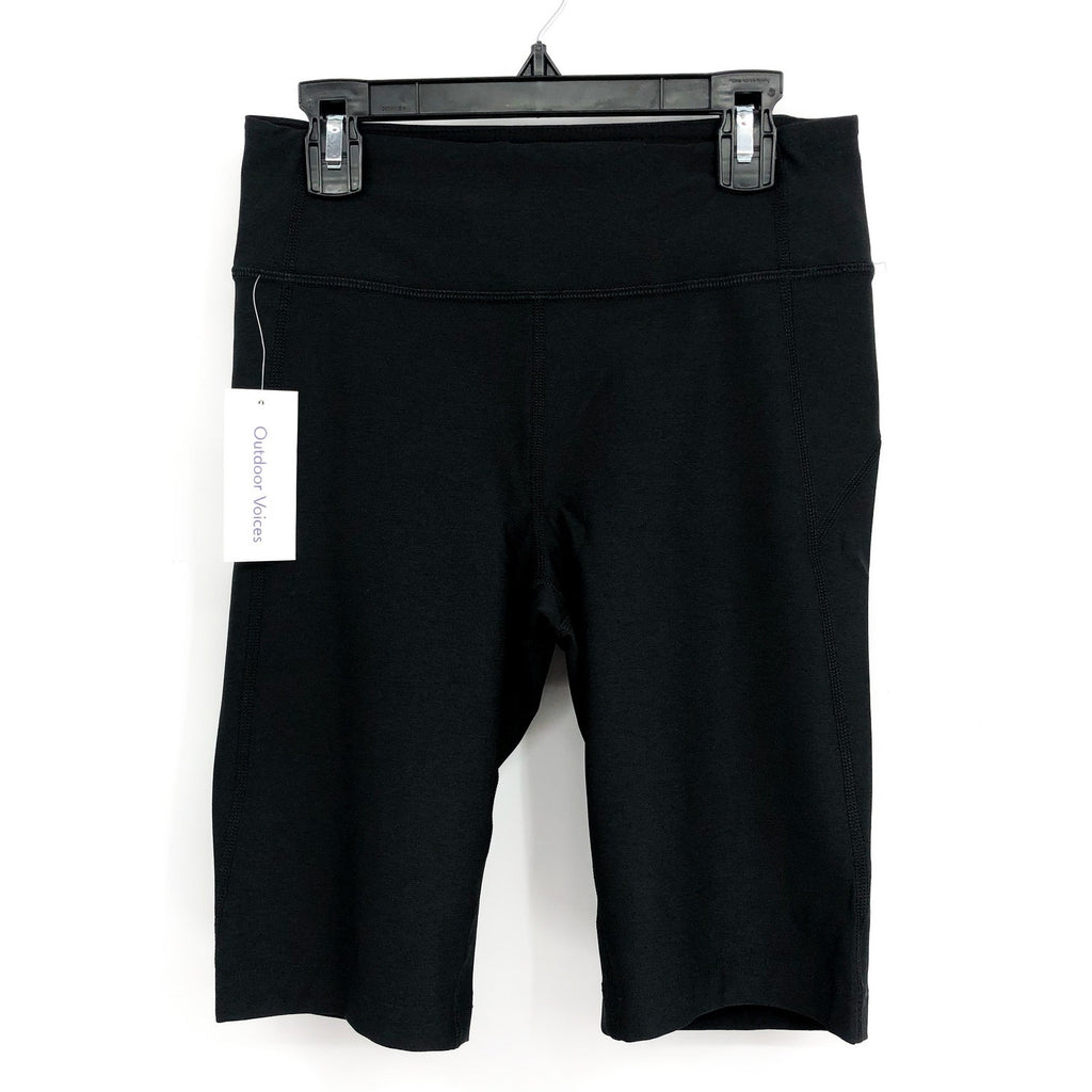 OUTDOOR VOICES Womens Warmup 10" Shorts Small Black Stretch Mid Rise Biker NWT