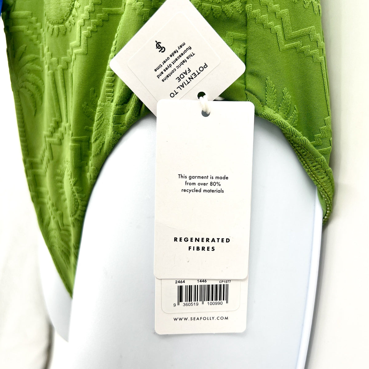 SEAFOLLY Oasis Bandeau One Piece Swimsuit Size 10 DD Sage Green Underwire NWT