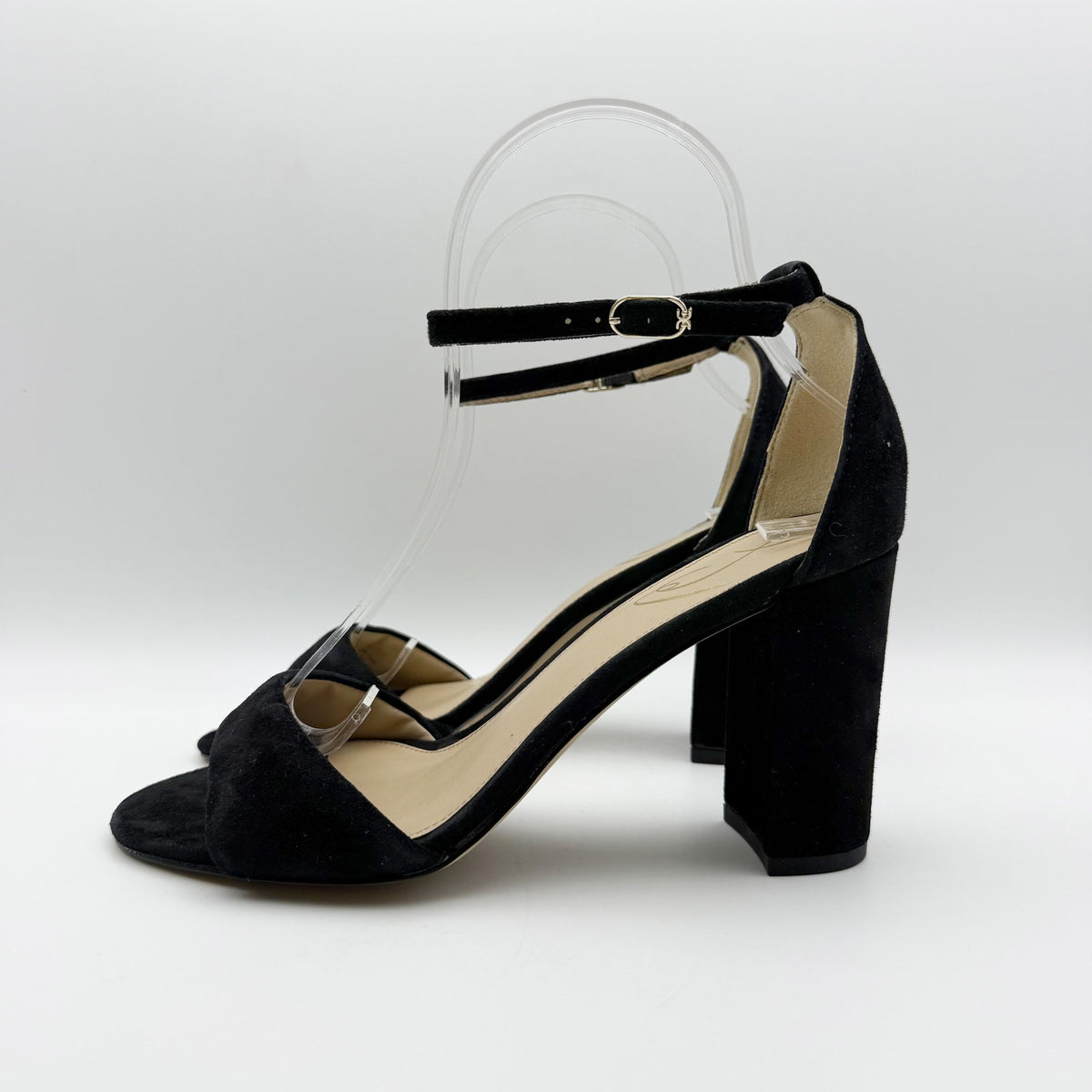 Sam Edelman Womens Robyn Heels Size 10 M Black Suede Leather Ankle Strap NWOB