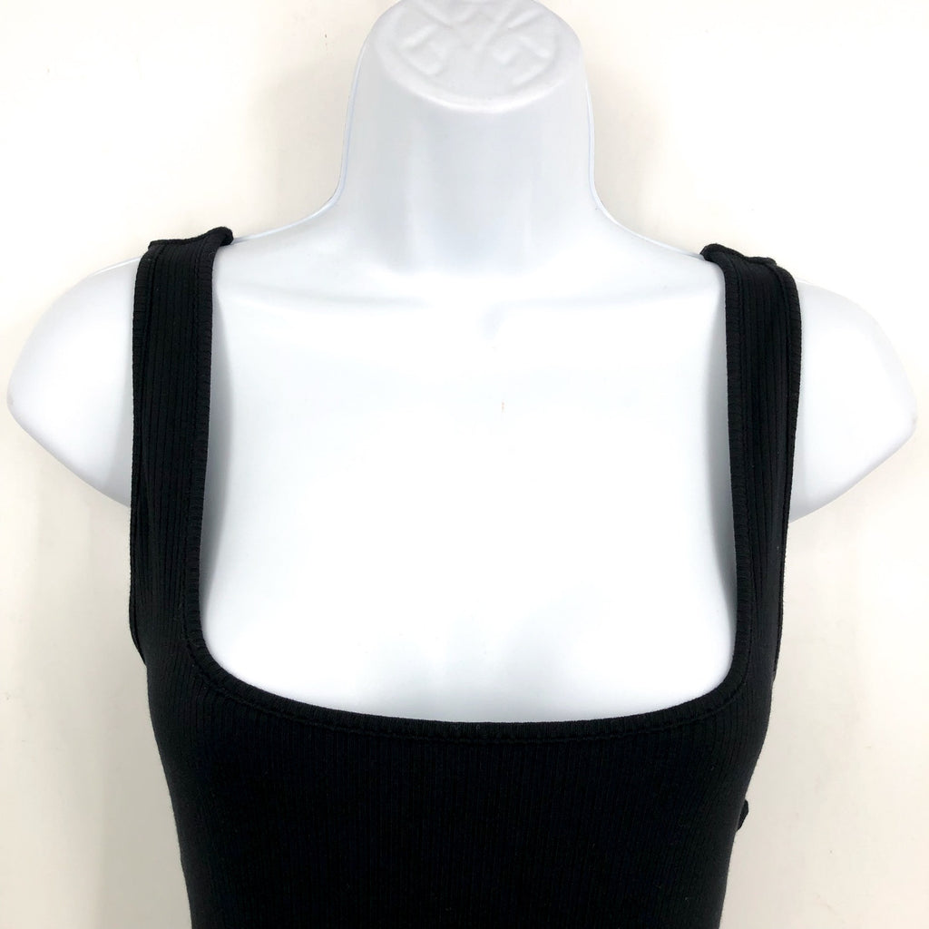 L*SPACE Women's Mara Cutout Maxi Dress Medium Black Square Neck NWT