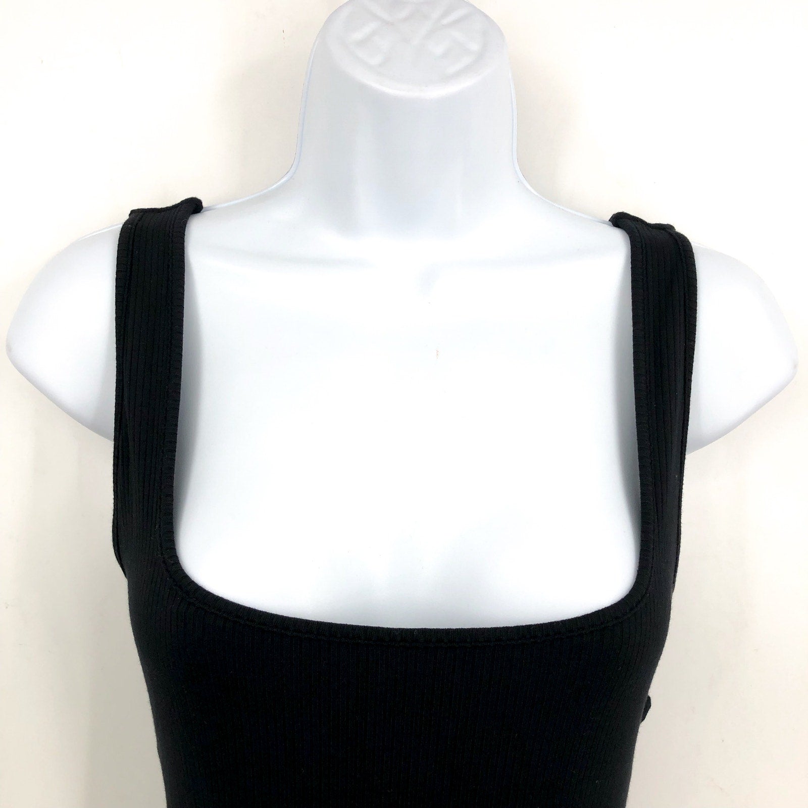 L*SPACE Women's Mara Cutout Maxi Dress Medium Black Square Neck NWT